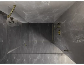 Mexen Lunar-B, pravostranný výklopný sprchový kút 100 x 90 cm, 8mm číre sklo, zlatý profil, 832-100-090-50-00-P