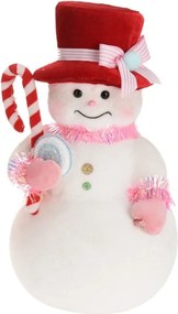 Sladký snehuliak s červenou čiapkou 39 cm