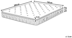 Latexový pružinový matrac stredne tvrdý 140 x 200 cm JOY Beliani