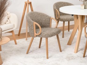 Stolička Paul (béžová + dub). Akcia -20%. Vlastná spoľahlivá doprava až k Vám domov. 1111236