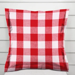 Biante Bavlnená obliečka na vankúš s lemom Olivia OL-016 Červeno-biela kocka veľká 30 x 50 cm
