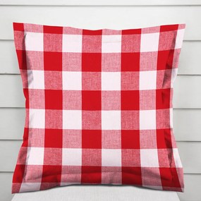 Biante Bavlnená obliečka na vankúš s lemom Olivia OL-016 Červeno-biela kocka veľká 40 x 60 cm