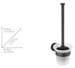 Matne čierna samodržiaca sklenená WC kefa Bosio – Wenko