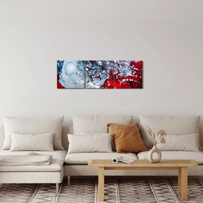 Abstraktný obraz (s hodinami) (90x30 cm)