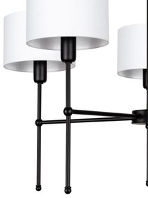 Luster na tyči MADELA 5xE14/40W/230V biela/čierna