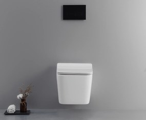 CERANO - Závesná WC misa Forte + UF sedátko, Rimless - biela lesklá, CER-CER-538747