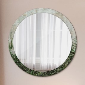 Okrúhle ozdobné zrkadlo Listy papradia fi 100 cm