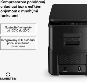 Klarstein Arctiq chladiaca box | S kompresorom | 27 litrov | 36 plechoviek | -20 - 20 °C | Čierna | 60 cm