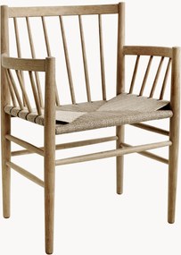 Ručne tkaná jedálenská stolička z dubového dreva J81