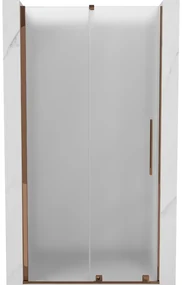 Mexen Velar, posuvné sprchové dvere do otvoru 110 cm, 8mm sklo námraza, ružové zlato, 871-110-000-31-60