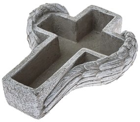 Pietna dekorácia Betónový kvetináč Kríž, 21,5 x 6,5 x 17,5 cm