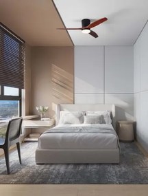 LED čierno-drevené moderné stropné svietidlo Aloa s diaľkovým ovládaním 18W