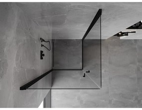Mexen Mist-B Duo, 2-krídlový výklopný sprchový kút 85 x 85 cm, číre sklo, čierny profil, 8A2-085-085-70-00