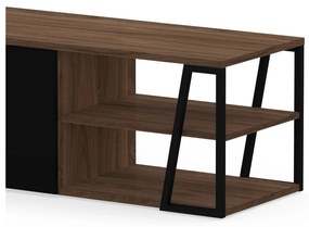 Čierny TV stolík v dekore orecha 190x45 cm Albi - TemaHome