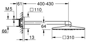 GROHE 26479000 - Hlavová sprcha RAINSHOWER SMARTACTIVE 310 CUBE lesklý chróm