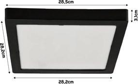 LED stropné svietidlo na povrchovú montáž 24W 2640lm 4000K Čierny štvorec