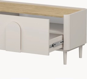 TV stolík Amilio 220 cm na nožičkách - kašmírová / dub olejovaný