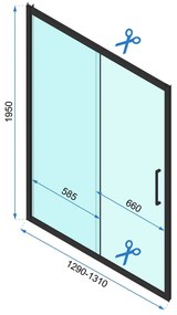 Rea Rapid Slide, 3-stenový sprchovací kút 130 (dvere) x 100 (stena) x 100 (stena) x 195 cm, 6mm číre sklo, zlatý lesklý profil, KPL-09427