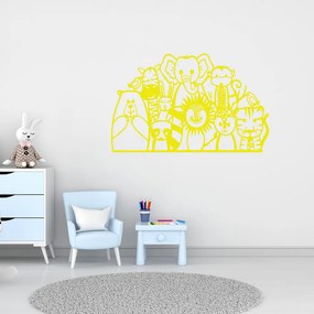 Veselá Stena Samolepka Africké zvieratká Farba: žltá, Veľkosť: 60 x 37 cm