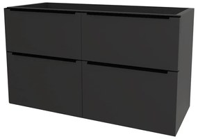 Mereo, Mereo Mailo, kúpeľňová skrinka 121 cm, čierne madlo, Multidecor, Čierna Supermat, MER-CN593SBCIPM