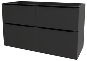 Mereo, Mereo Mailo, kúpeľňová skrinka 121 cm, čierne madlo, Multidecor, Čierna Supermat, MER-CN593SBCIPM