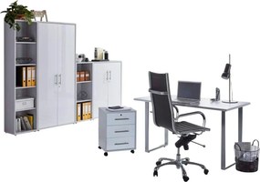XXXLutz KANCELÁRIA, sivá, biela s vysokým leskom, MID.YOU - Kancelárske regály - 001067009504