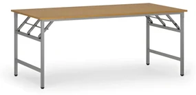 Konferenčný stôl FAST READY so striebornosivou podnožou, 1800 x 900 x 750 mm, buk