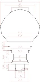 Kuchinox Kuchinox, krištáľová guľatá kľučka, čierna-chróm, LAV-KTK_09NB