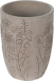 Šedý cementový obal na kvetináč/váza s lúčnymi kvetmi Wildflowers - Ø19*25cm
