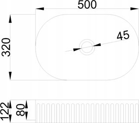 Invena Glamour Trend, oválne umývadlo na dosku 500x325x122 mm, čierna matná, INV-CE-63-W05-L