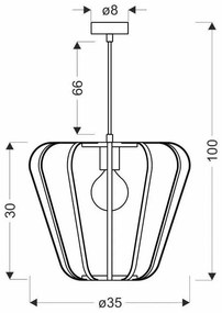 Čierne kovové závesné svietidlo ø 35 cm Jonas - Candellux Lighting