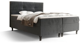 Manželská posteľ  Boxspring 140 cm Lumba (tmavosivá) (s matracom a úložným priestorom). Akcia -20%. Vlastná spoľahlivá doprava až k Vám domov. 1046670