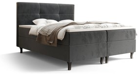 Manželská posteľ Boxspring 180 cm Lumba (tmavosivá) (s matracom a úložným priestorom). Vlastná spoľahlivá doprava až k Vám domov. 1046686