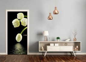 Fototapeta samolepiace biele tulipány 95x205 cm