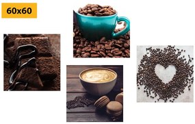 Set obrazov vôňa dobrej kávy Varianta: 4x 40x40