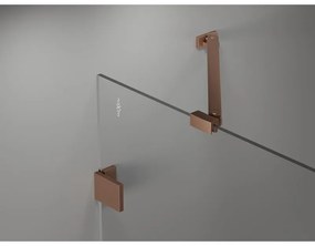 Mexen Lunar-B, pravostranný výklopný sprchový kút 75 x 70 cm, 8mm číre sklo, profil medená matná, 832-075-070-65-00-P