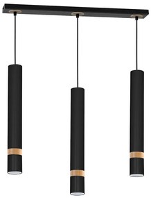 Luster na lanku JOKER BLACK WOOD 3xGU10/8W/230V