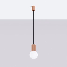 Závesné svietidlo Halo, 1x biele sklenené tienidlo, br