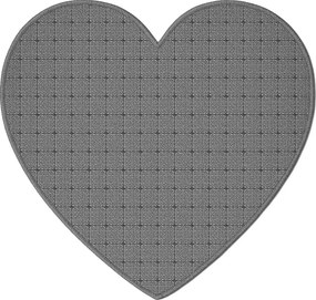 Vopi, Kusový koberec Udinese šedý srdce, 100x120 srdce, šedá, chodba / predsieň