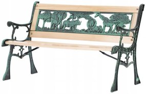Dětská zahradní lavice ELARA 82 cm z masivu/zelená