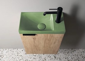 Sapho Sapho, AGOS betónové umývadlo 40x22cm, ľavé/pravé, zelená lesklá, AS40023