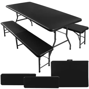 JAKS Skladací pivný set 180 cm čierny