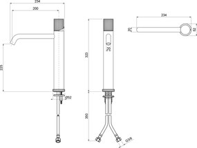 Sapho Sapho, ULTRATAP stojanková umývadlová batéria, čierná mat/chróm, UT007TBC