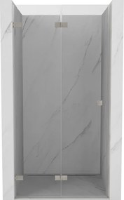 Mexen, Mexen Lunar-F skladacie ľavé sprchové dvere 70 cm, transparentné, brúsený nikel - 836-070-000-97-00-L