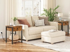 Noční stolek Vasagle Ferira 40 cm s nabíjecí stanicí černý/hnědý