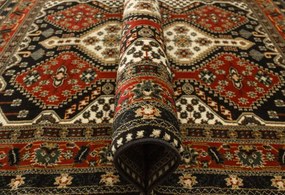 Koberec Afgan 4358A čierny / červený / krémový