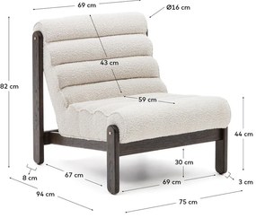 Biele kreslo z textílie buklé Magira – Kave Home