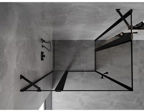 Mexen, Mexen Mist Duo výklopný sprchový kút 115 x 85 cm, čierny rám - 8A4-115L-085P-70-70
