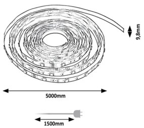 Rabalux 79021 - LED RGBW Stmievateľný pásik STRIP LED/21W/230V 5 m IP67 + DO