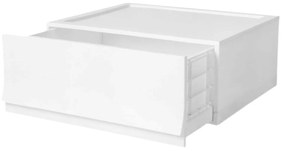 Modulárny úložný box Wave Snow bez koliesok 54,6 x 43,4 x 22 cm, široký - 1 zásuvka